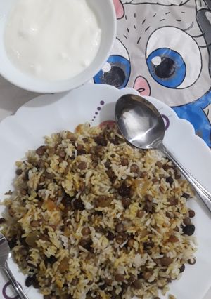 عکسی از دستور عدس پلو ساده
