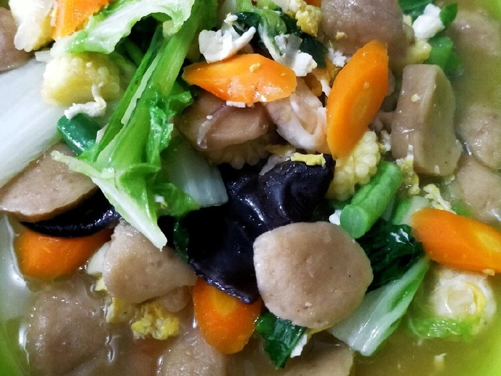 Cara Mudah Menyiapkan Resep Capcay Bakso Telur Kuah yang  Bikin Ketagihan Anti Ribet, Uenak Banget