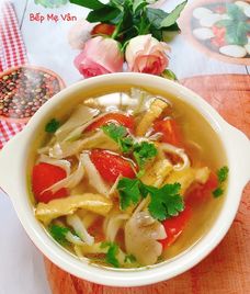 canh chay nấm đậu phụ