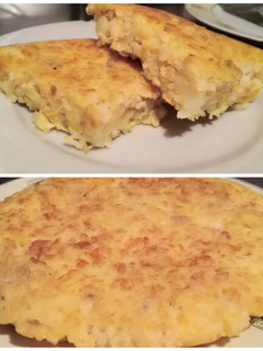 Una foto de Tortilla de papa y arroz! 🥔🍚