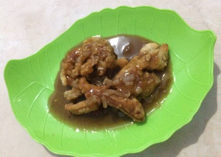 Mushroom Crispy with Hot Teriyaki Sauce Homemade