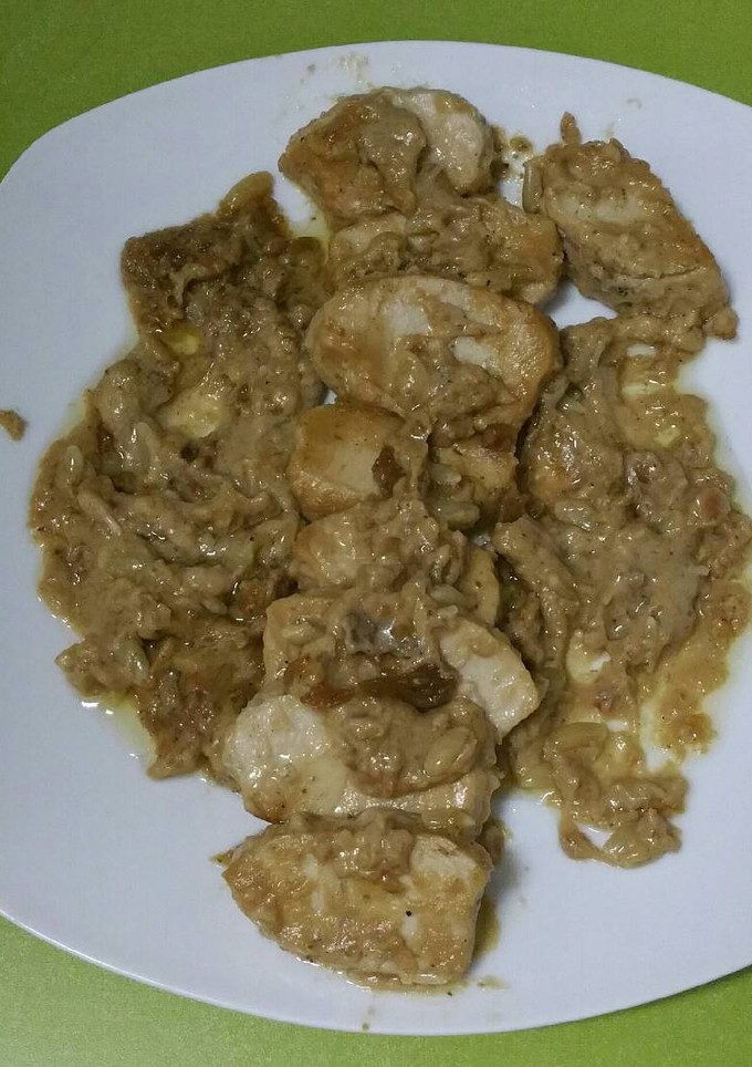Una foto de Solomillo de pavo con salsa de turrón jijona