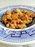 Pollo con verduras y salsa de soja