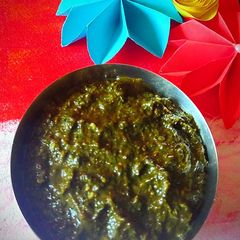 A picture of Colocasia/Arbi Leaves Chutney.