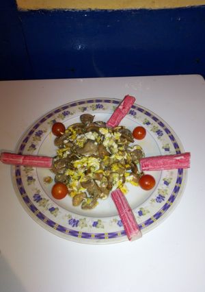 Una foto de Champiñones revueltos con huevo👩‍🍳