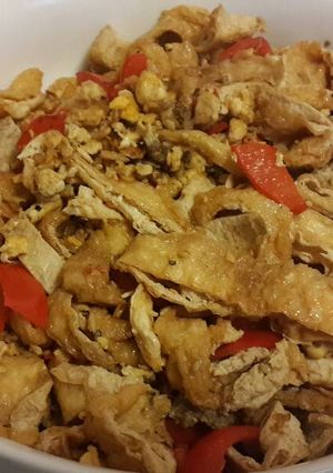 Foto resep Oseng-oseng Aburage (kulit tahu) si manis gurih