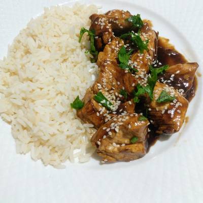 Pollo teriyaki con arroz Receta de Flor ?- Cookpad