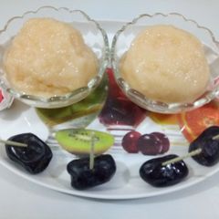 A picture of Musk melon sorbet (cantaloupe sorbet).
