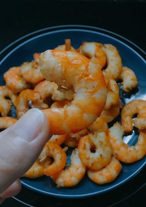 Hình của món Tôm khô nhà làm bằng lò nướng.