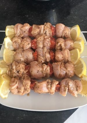 Une photo de Brochette de Poulet / Chorizo & Citron