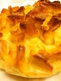 Pastel de filo con brócoli y gambas