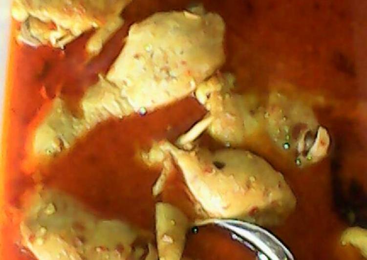 Resep Ayam dan telor masak kari merah Anti Gagal