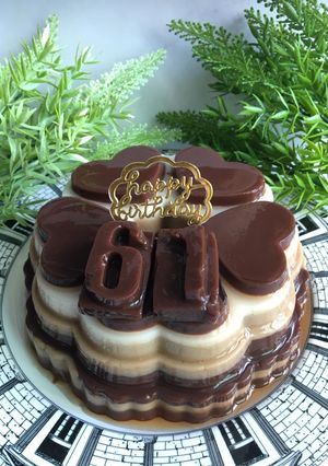 Foto resep Puding Lapis Tiramisu Ulang Tahun