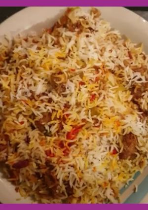 A picture of Mutton lamb biryani.