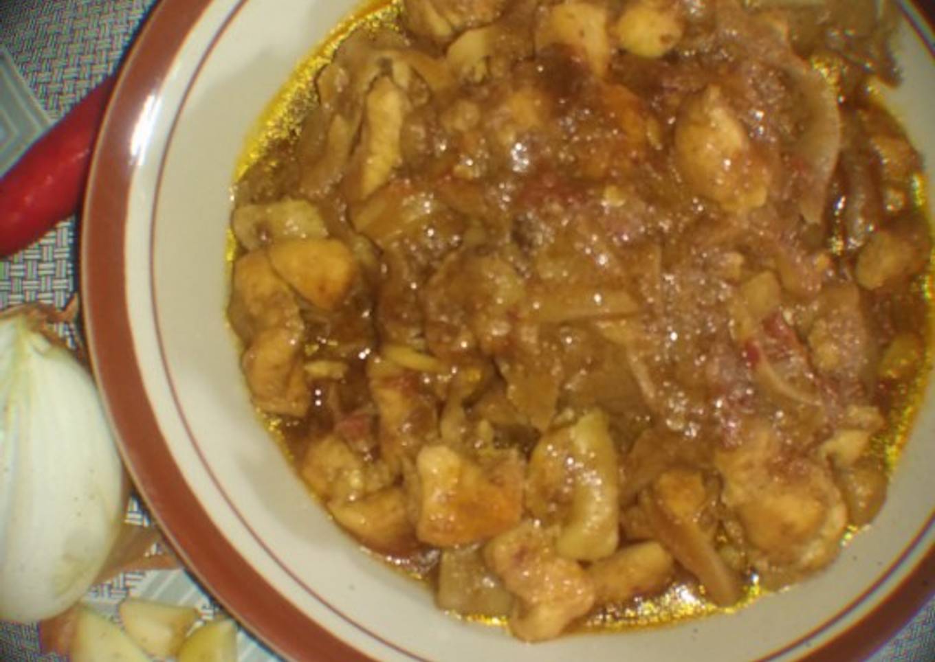 Krengsengan ayam jamur tiram