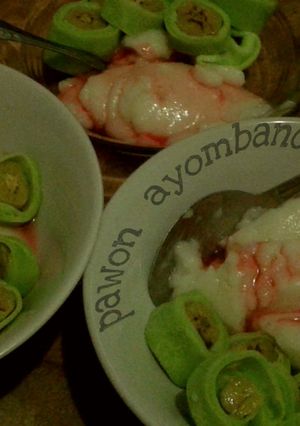 Foto resep Es pisang ijo praktis
