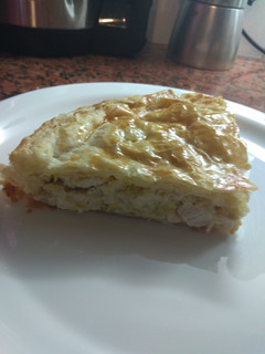 Una foto de Tarta de puerro y pollo