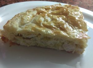 Una foto de Tarta de puerro y pollo