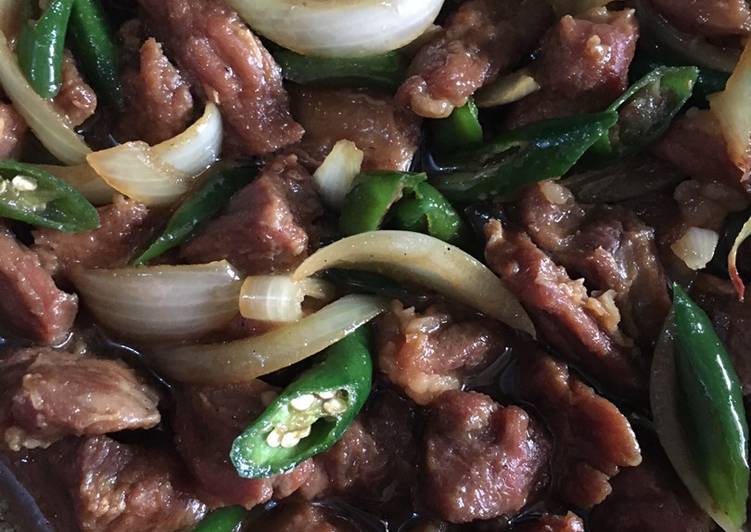 Resep Tumis daging cabe ijo, Lezat