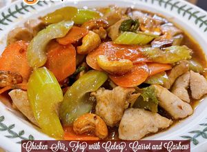 Gambar 👩‍🍳Chicken Stir Fry with Celery, Carrot and Cashew