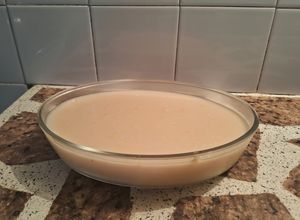 Una foto de Crema de maicena con doble sabor