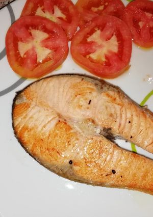 Una foto de Salmón a la plancha