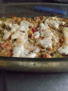 Una foto de Souflé de zapallitos, cebollas y arvejas