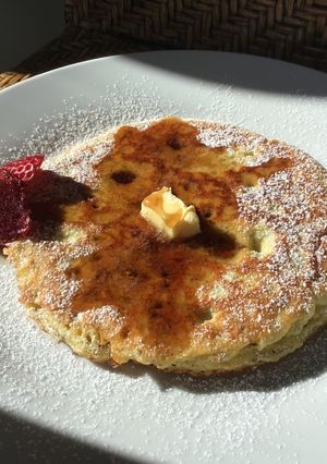 A picture of Healthy and yummy gluten-free pancakes 🥞.