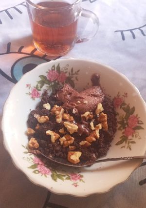 عکسی از دستور کیک گردو وخامه برای صبحانه