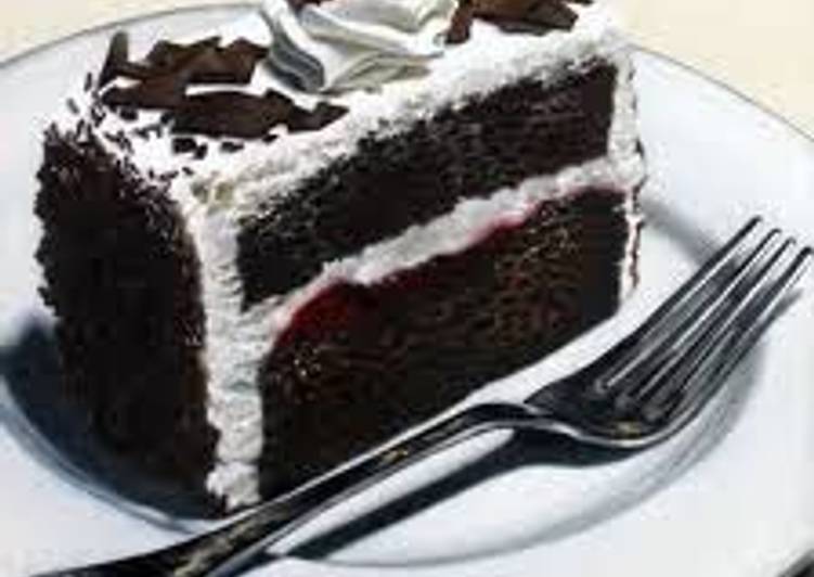 Cherry and Chocolate Cake with Chocolate Sauce