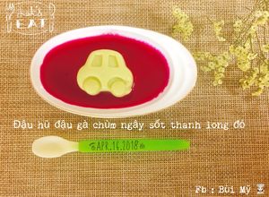 Hình của món Đậu hũ đậu gà chùm ngây - sốt thanh long đỏ.