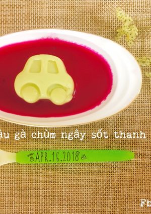Hình của món Đậu hũ đậu gà chùm ngây - sốt thanh long đỏ.