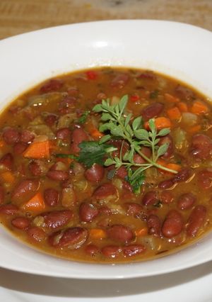A picture of Vegan Porotos Canela with Vegetables, Jon Style.