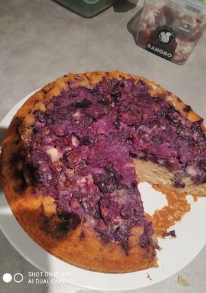Una foto de Tarta de arándanos azules
