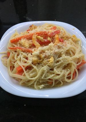 Una foto de Fideos con verduras
