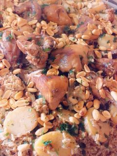 صورة لوصفة مقلوبة البطاطا وزهره