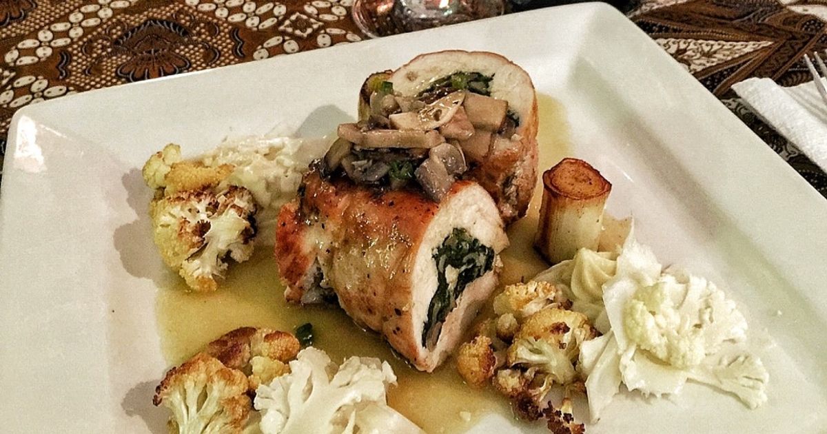 Chicken Roulade Stuffed With Wild Mushroom And Spinach Recipe By Santy Coy