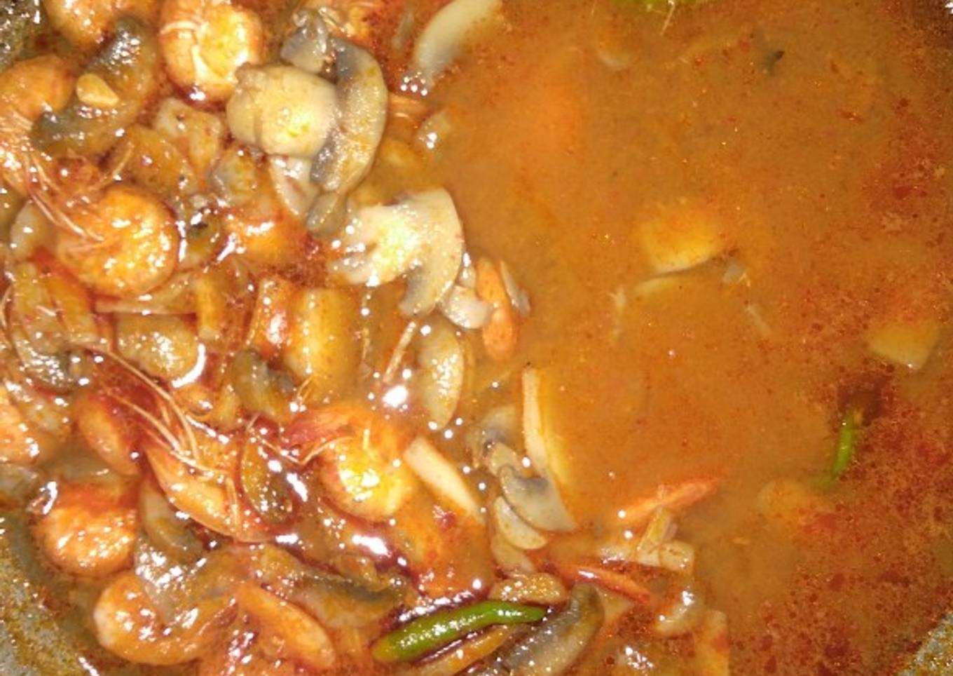 Udang jamur asam pedas