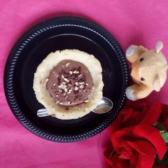 A picture of Chocolate Firni in Rava bowl.
