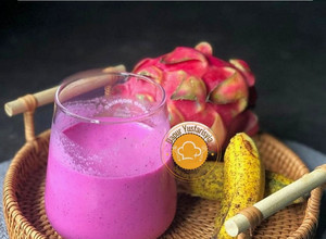 Gambar Oat, Banana & Dragonfruit Smoothies