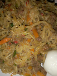 A picture of Minced meat instant noodles.