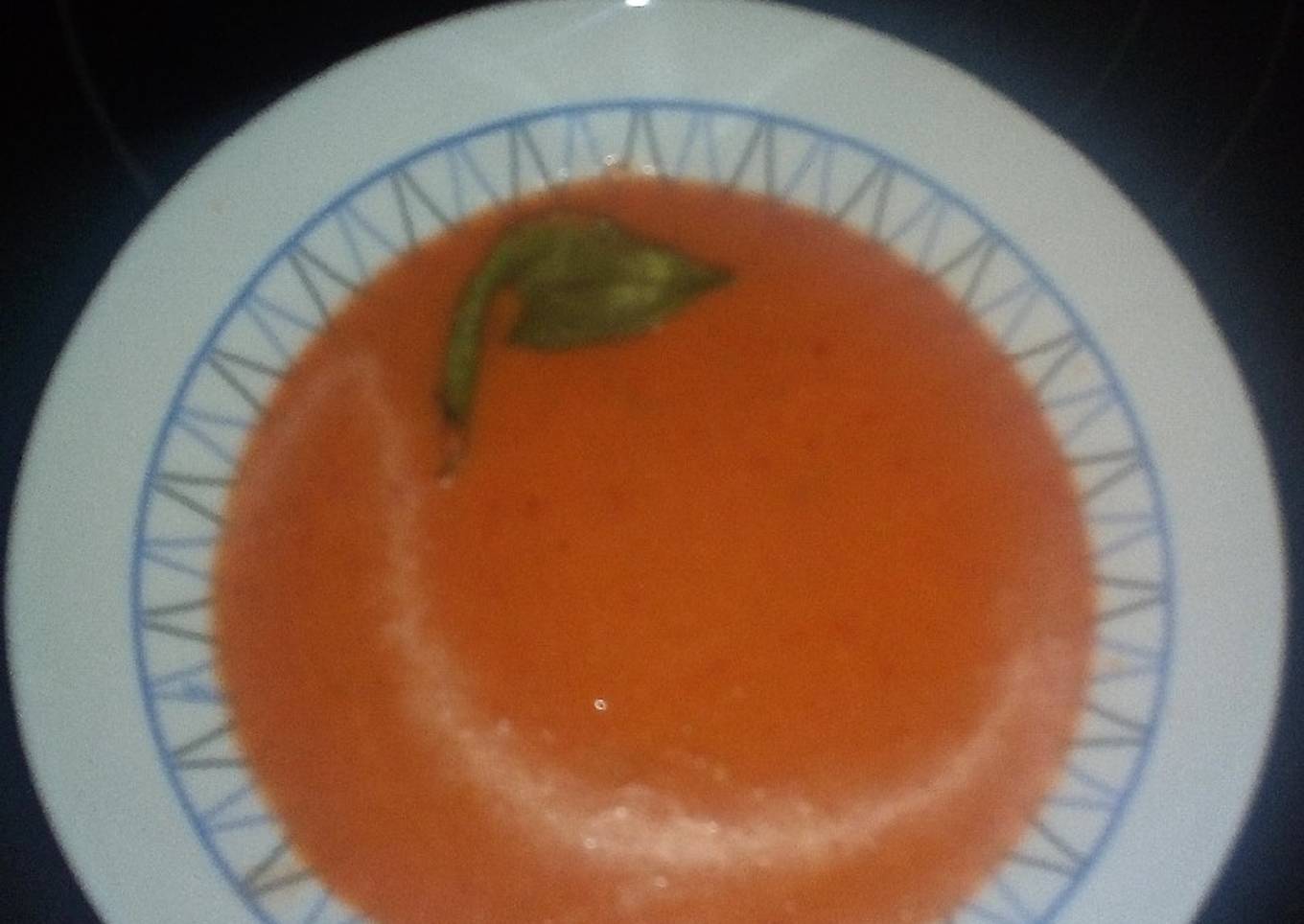 Gazpacho sin pan para dieta