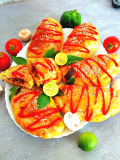 عکسی از دستور 💛پیراشکی قارچ وگوشت💛