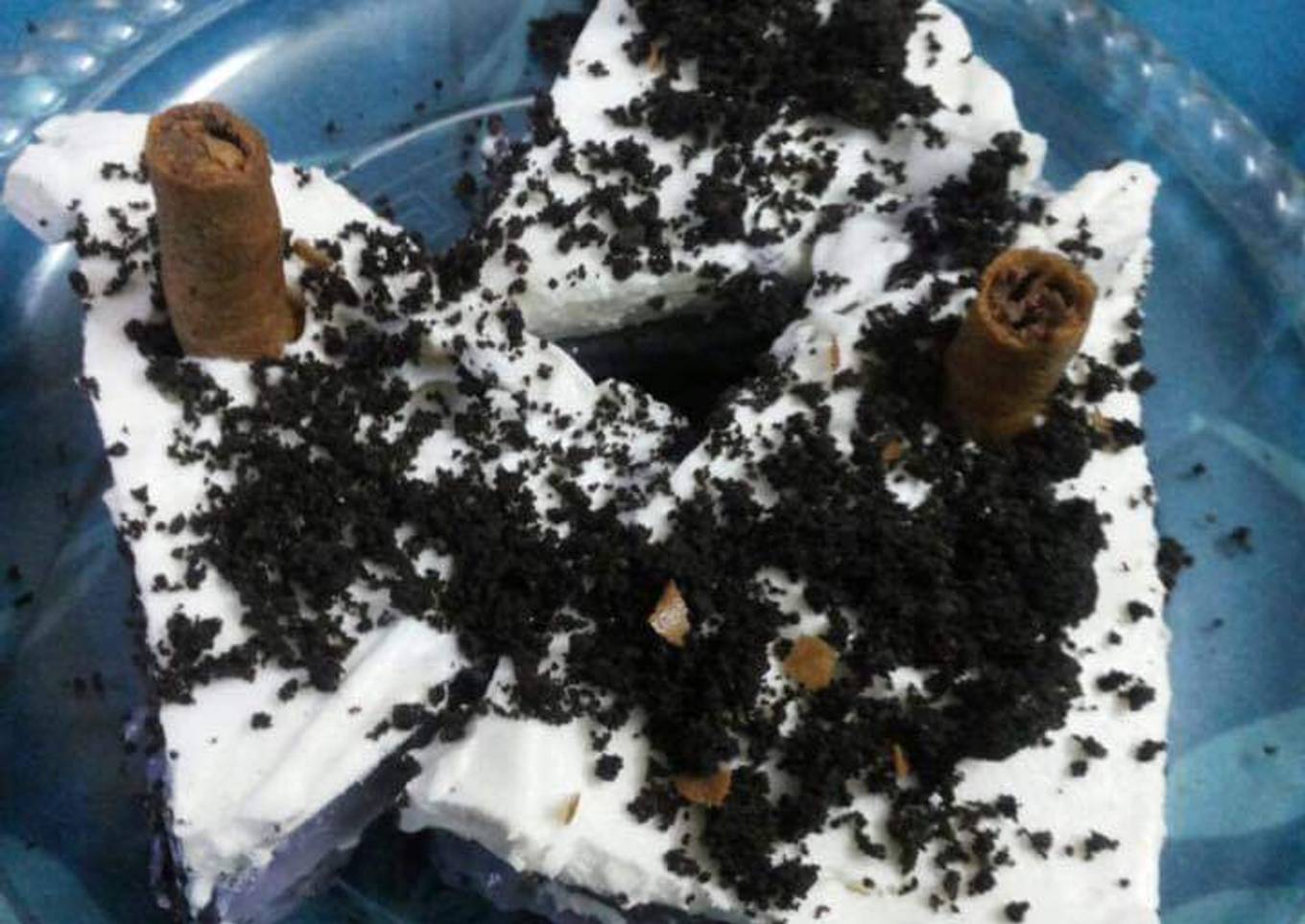 Blueberry chilled cake without oven