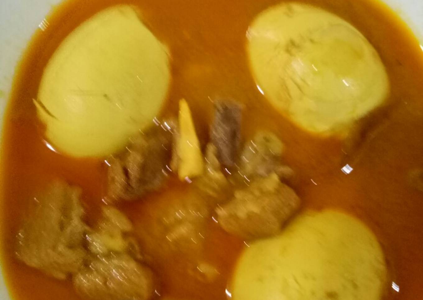 Gulai samcan sapi + telor