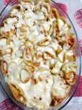 Macarrão Lucomani gratinado com frango e bechamel