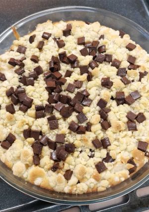 Une photo de Crumble-cake aux poires et chocolat