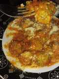 Malfatti de espinaca, ricota y cremon