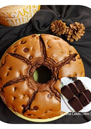 Foto resep 122. Choco BlackForest Chiffon Cake|oven listrik|