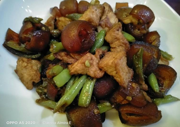 Tumis krecek mix buncis tahu